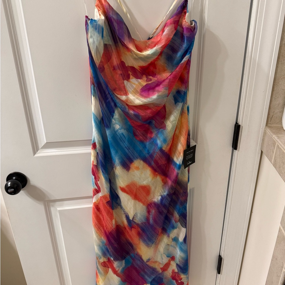Lulu's Vibrant Multicolor Maxi Dress